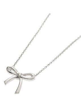 Tiffany & Co Bow Ribbon Necklace Silver